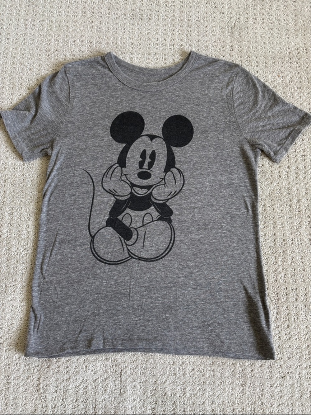 Mickey Mouse Front And Back Disney Gray Short Sleeve Tee Women’s Size Medium